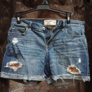 Abercrombie & Fitch Kid's Ripped Blue Jean Shorts